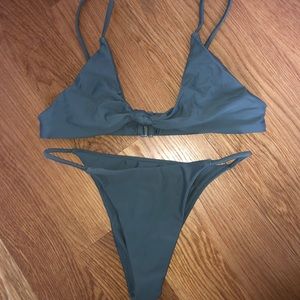 Green strappy bikini